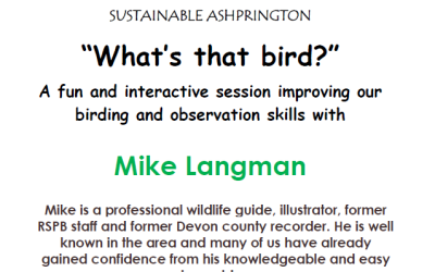 “What’s that bird?” talk with Sustainable Ashprington on 5th June